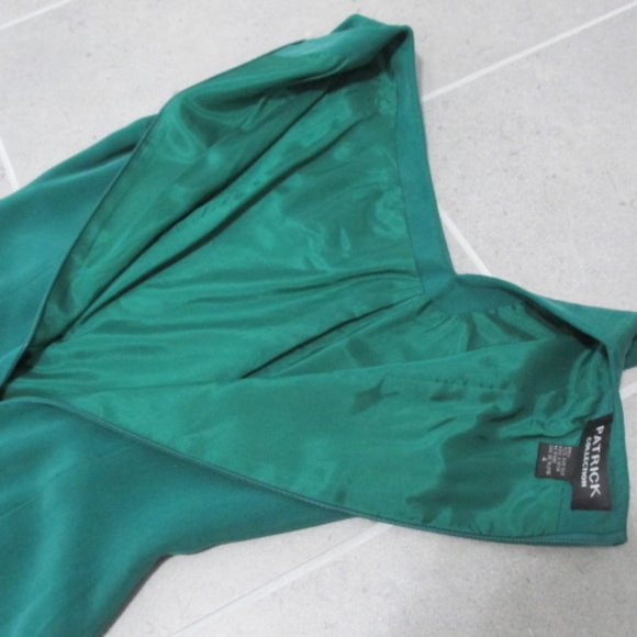 VTG Asymmetrical Teal Silk Dress NWOT, Size 4 - Picture 7 of 9